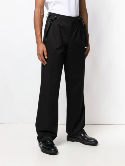 Shop Moschino Braces Trousers In Black