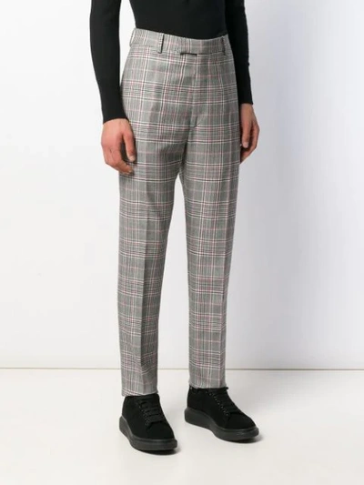 Shop Alexander Mcqueen Checked Trousers In Grey