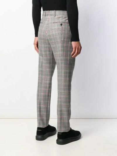 Shop Alexander Mcqueen Checked Trousers In Grey