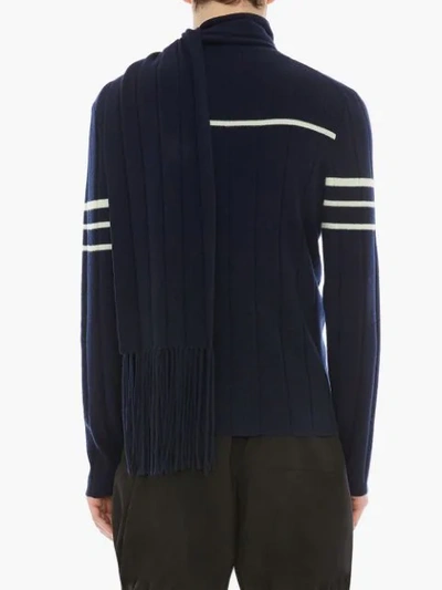 Shop Jw Anderson Scarf Detail Jumper In Blue