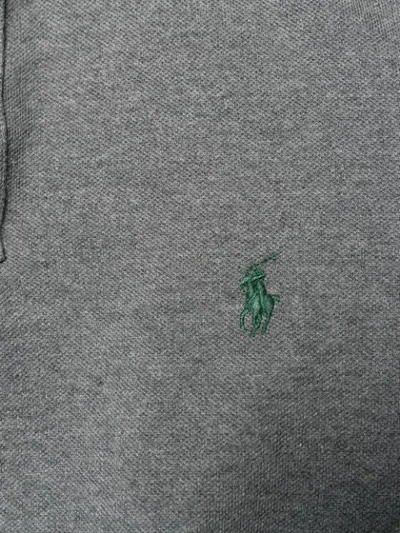 Shop Polo Ralph Lauren Embroidered Logo Polo Shirt In Grey