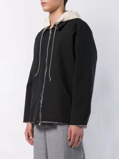 Shop Camiel Fortgens Hooded Jacket In Black