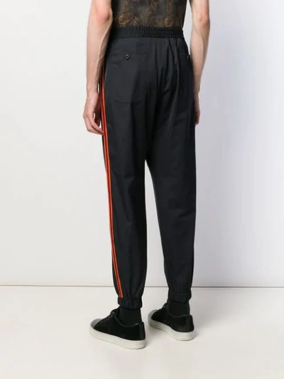 Shop Etro Side-stripe Fitted Trousers In Black
