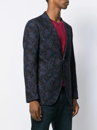 Shop Etro Baroque Blazer In 0200 Blue