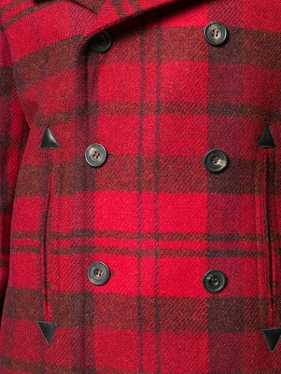 Shop Vivienne Westwood Double-breasted Tartan Coat In Red