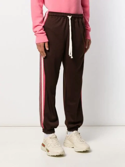 Shop Gucci Side Stripe Track Pants In Red