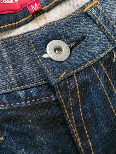 Shop Junya Watanabe Cropped Jeans In Blue