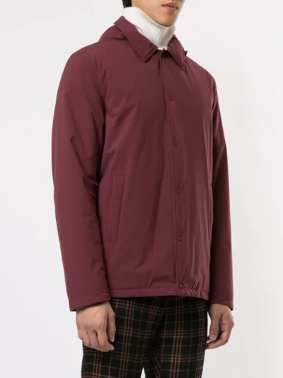 Shop Herno Detachable Hood Sports Jacket In Red