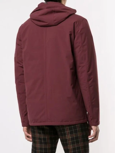 Shop Herno Detachable Hood Sports Jacket In Red