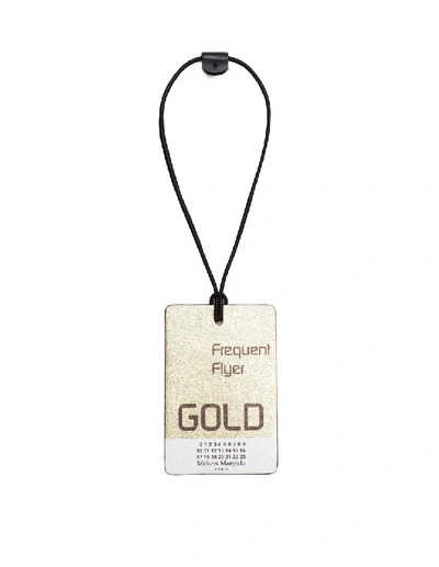 Shop Maison Margiela Flyer Gold Luggage Tag In White