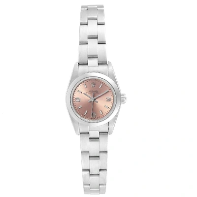 Shop Rolex Oyster Perpetual 24 Nondate Salmon Dial Ladies Watch 76080