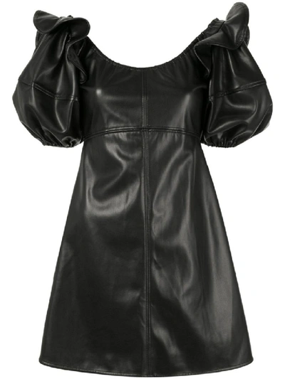 Shop Ellery Black Women's Valeria Bubble-sleeve Dress Black
