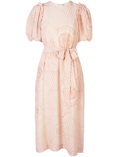 Shop Simone Rocha Pink Women's Pink Puffed Sleeve Dress In Neutrals