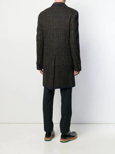 Shop Etro Houndstooth Check Coat In Brown