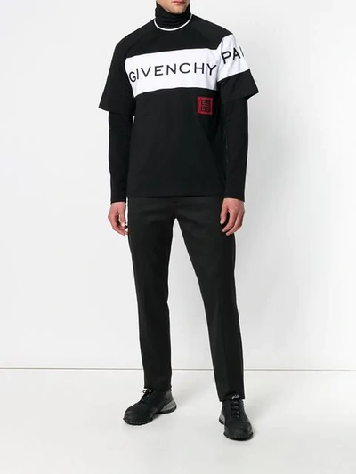 Shop Givenchy 4g Embroidered T-shirt In Black