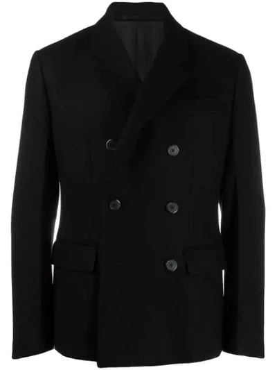 Shop Prada Double Breasted Blazer Jacket In Black