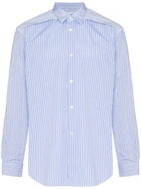 comme des garcons blue striped shirt