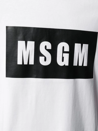 Shop Msgm Printed Logo T-shirt In White