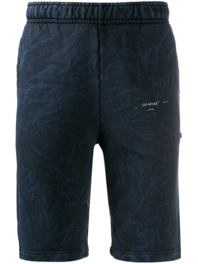 Shop Off-white Printed Track Shorts In Blue