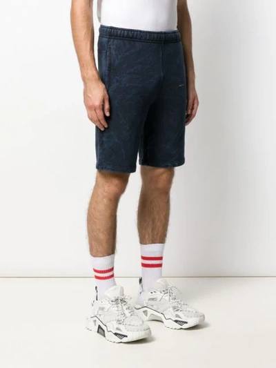 Shop Off-white Printed Track Shorts In Blue