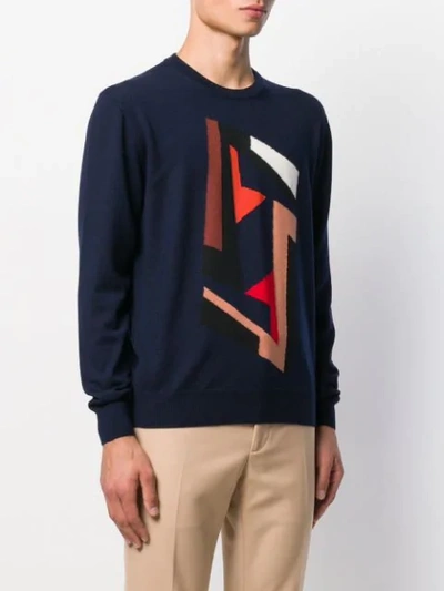 Shop Fendi 'futuristic Ff' Pullover In F0uv6-blue
