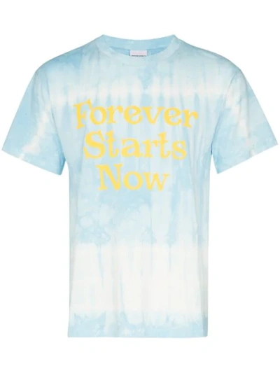 Shop Nasaseasons Forever Starts Now Printed Tie-dye T-shirt In Blue
