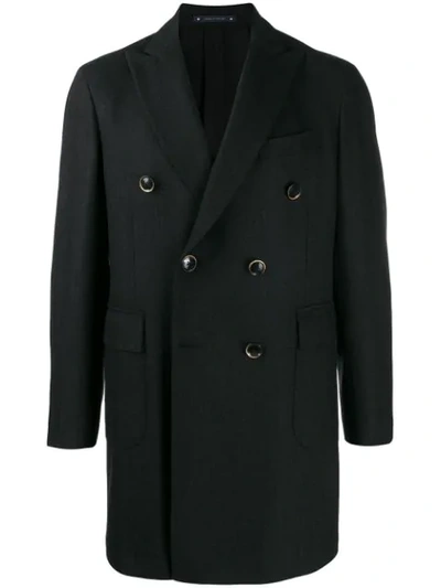 Shop Al Duca D'aosta Double Breasted Coat In Grey