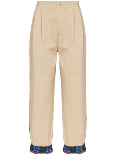 Shop Koché Check Detail Hybrid Trousers In Neutrals
