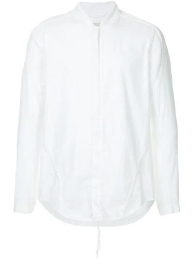 Shop Abasi Rosborough Bomber Collar Zipped Shirt - White