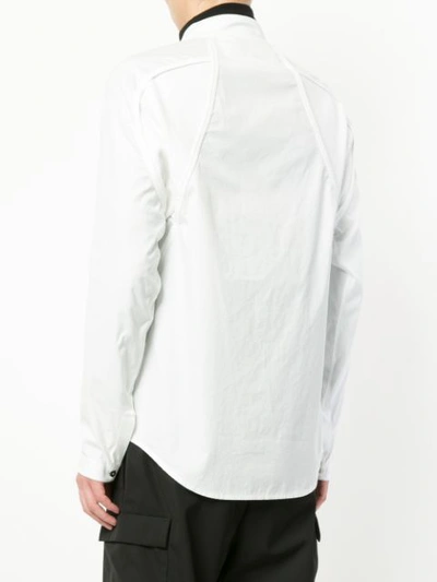 Shop Abasi Rosborough Bomber Collar Zipped Shirt - White