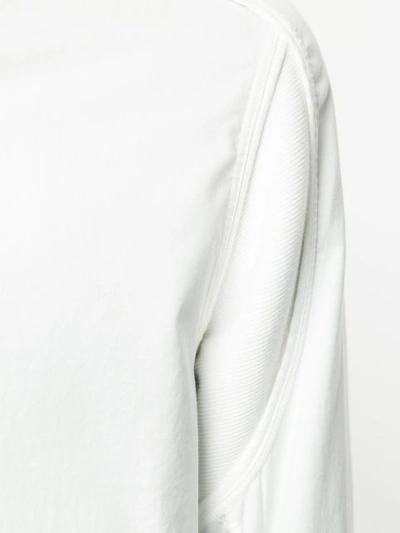 Shop Abasi Rosborough Bomber Collar Zipped Shirt - White