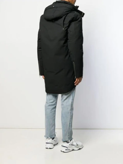 Shop Moose Knuckles Padded Hooded Coat In Black