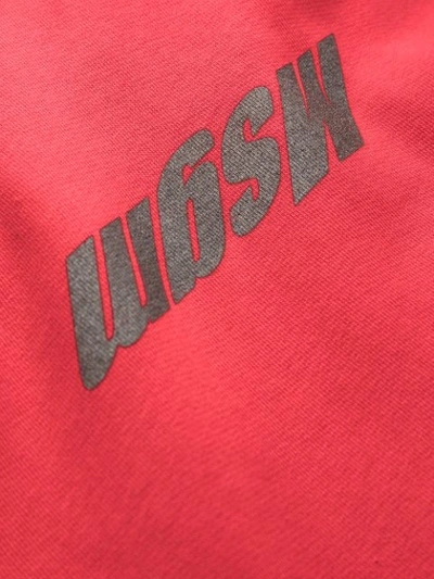 Shop Msgm Logo Printed Hoodie In Red