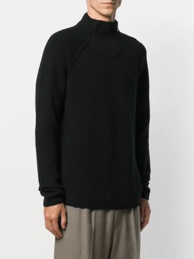 Shop Transit Zipped Neck Sweater In Black