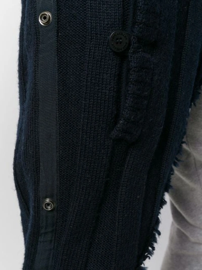 Shop Greg Lauren Drawstring Waist Contrast Trousers In Blue