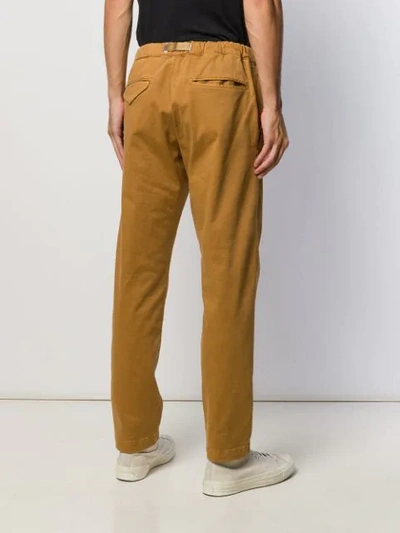 Shop White Sand Adjustable Waist Trousers In Brown