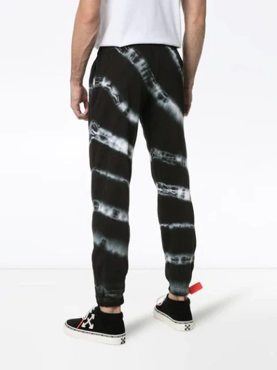 ASHLEY WILLIAMS TIE DYE SLOGAN PRINT COTTON TRACK PANTS - 黑色