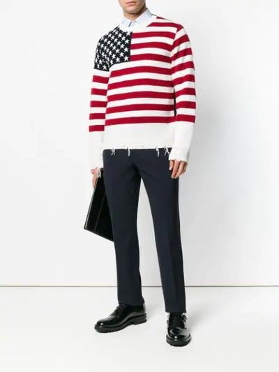 Shop Valentino Flag Knit Jumper In Red