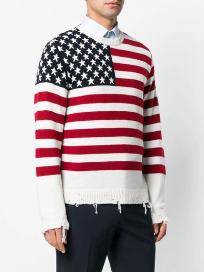 Shop Valentino Flag Knit Jumper In Red
