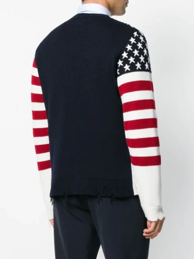 Shop Valentino Flag Knit Jumper In Red