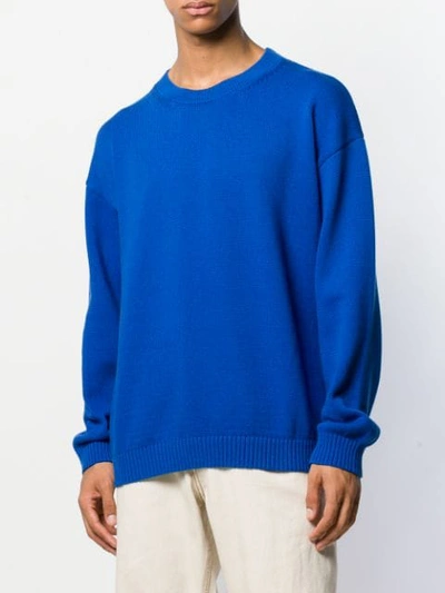 Shop Kenzo Knitted Crew-neck Jumper In Blue