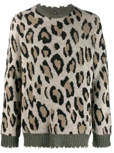 Shop R13 Leopard Print Chewed Sweater In Brown