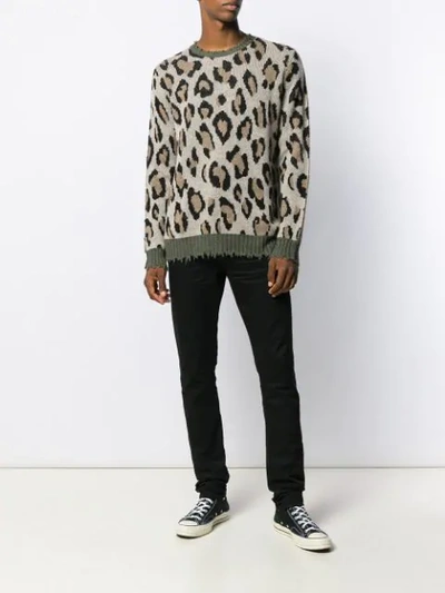 Shop R13 Leopard Print Chewed Sweater In Brown