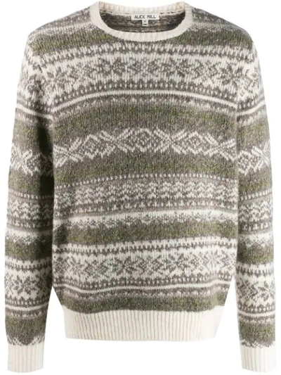 ALEX MILL FAIRISLE PATTERN JUMPER - 灰色