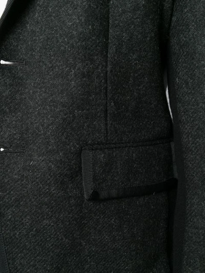 Shop Thom Browne Grosgrain Tipping Bicolor Sport Coat In Grey