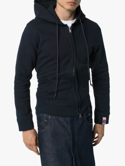 Shop Vaquera Diagonal-zip Hoodie In Black