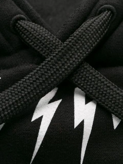 Shop Neil Barrett Thunder Bolt Hoodie In Black