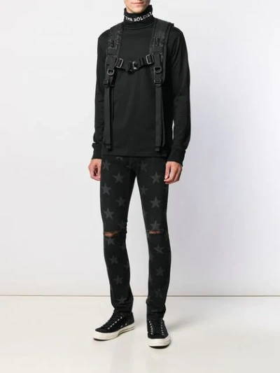 Shop Takahiromiyashita The Soloist Star Print Skinny Jeans In Black ,grey