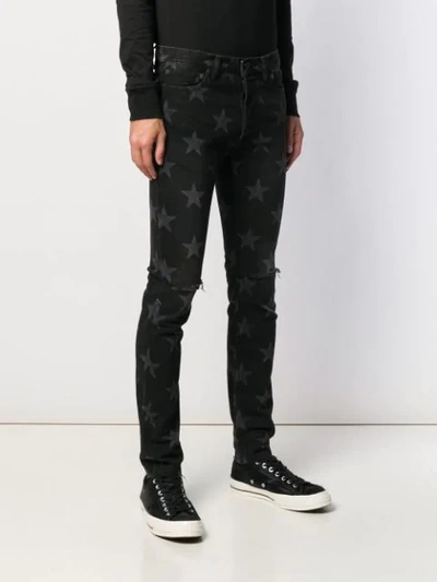 Shop Takahiromiyashita The Soloist Star Print Skinny Jeans In Black ,grey