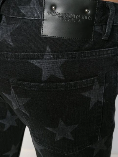 Shop Takahiromiyashita The Soloist Star Print Skinny Jeans In Black ,grey